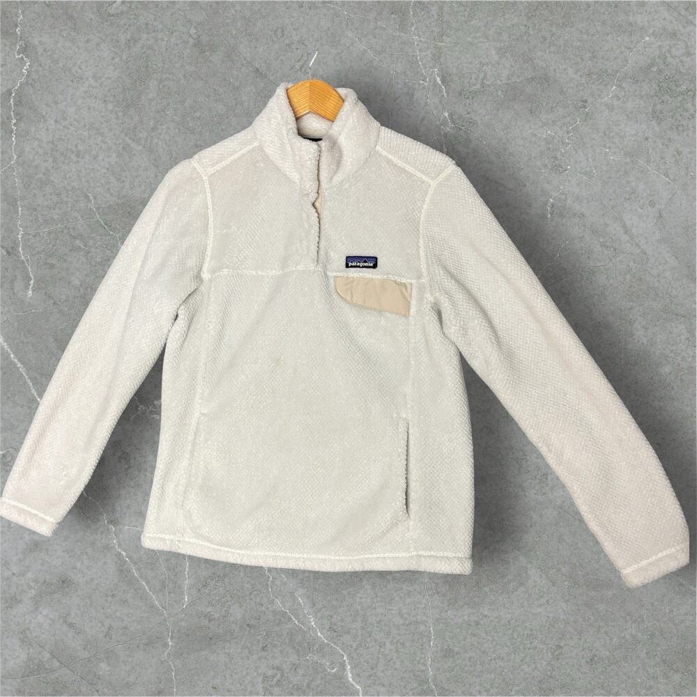 Patagonia Fleece Pullover Womens S Cream 1/4 Snap Sherpa Jacket Los Gatos Style